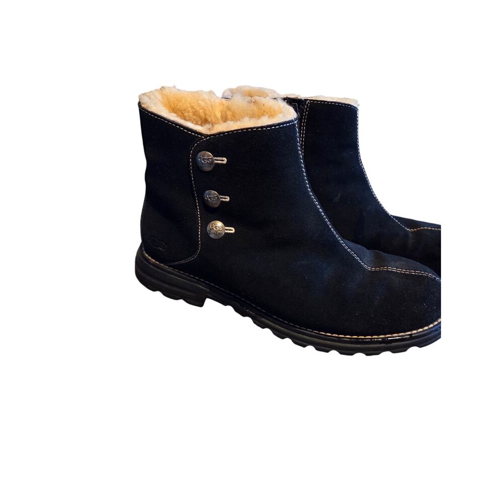 UGG Australia Shani Black Suede Shearling Lined Ankle Boots Women’s size 10173